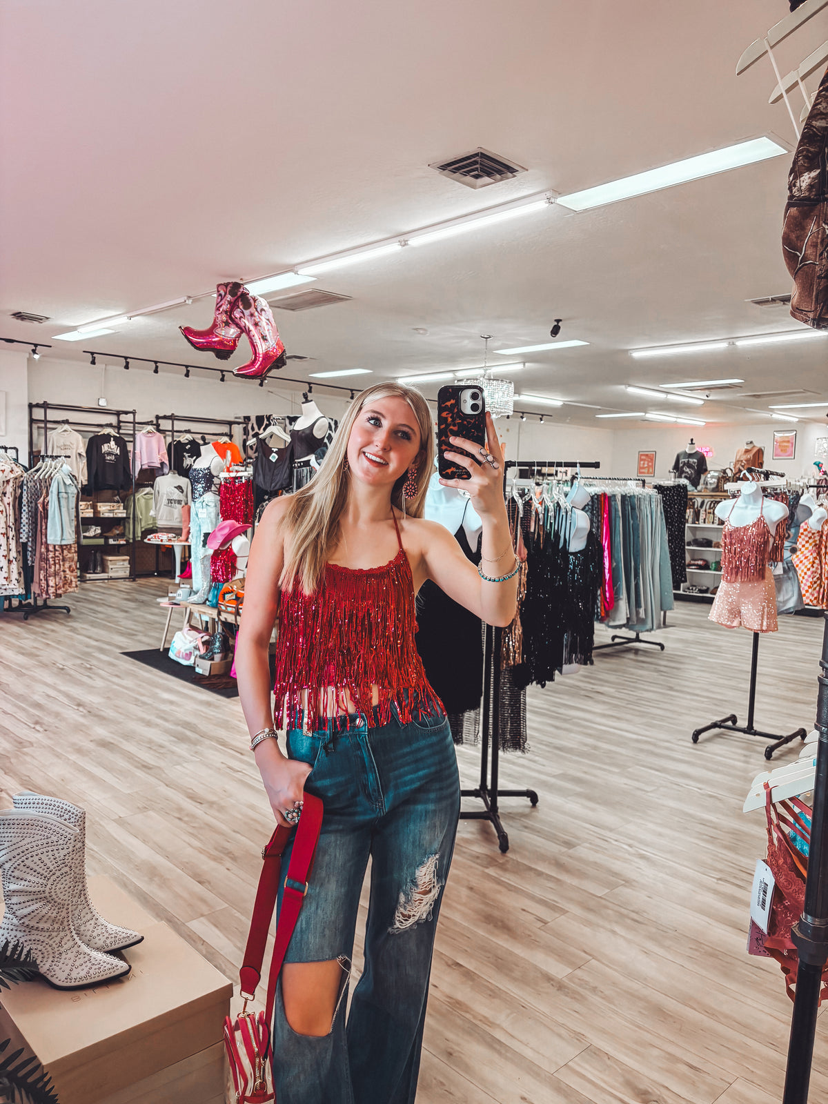 Red Bandana Flare Pants