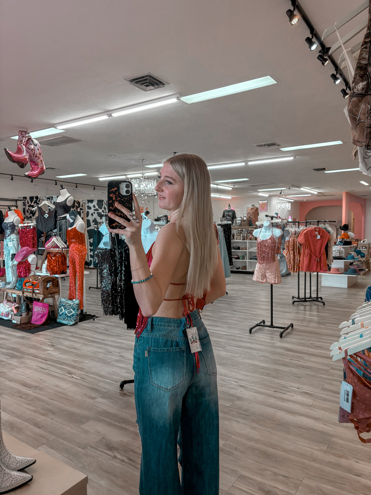 Red Bandana Flare Pants