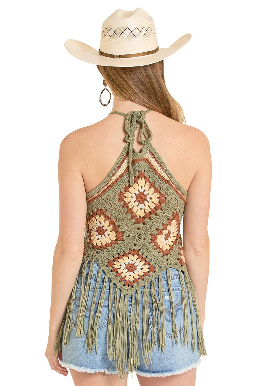 Festival Crochet Fringe Halter Top
Regular price$59.99