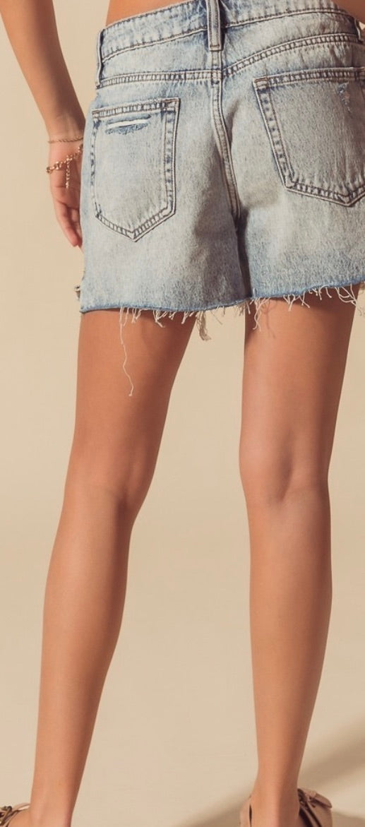 90's Distressed Denim Babes Shorts(SoMe)
