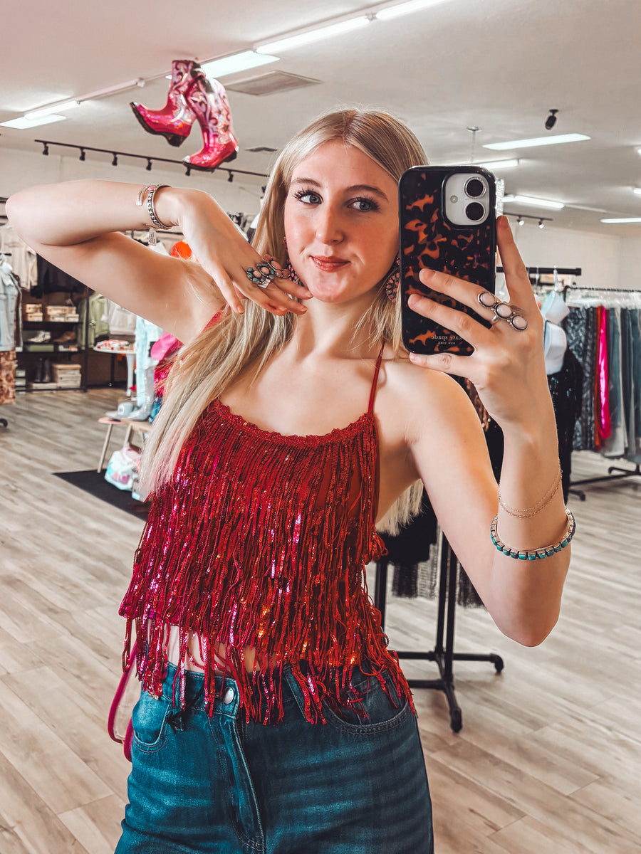 Red Bandana Flare Pants